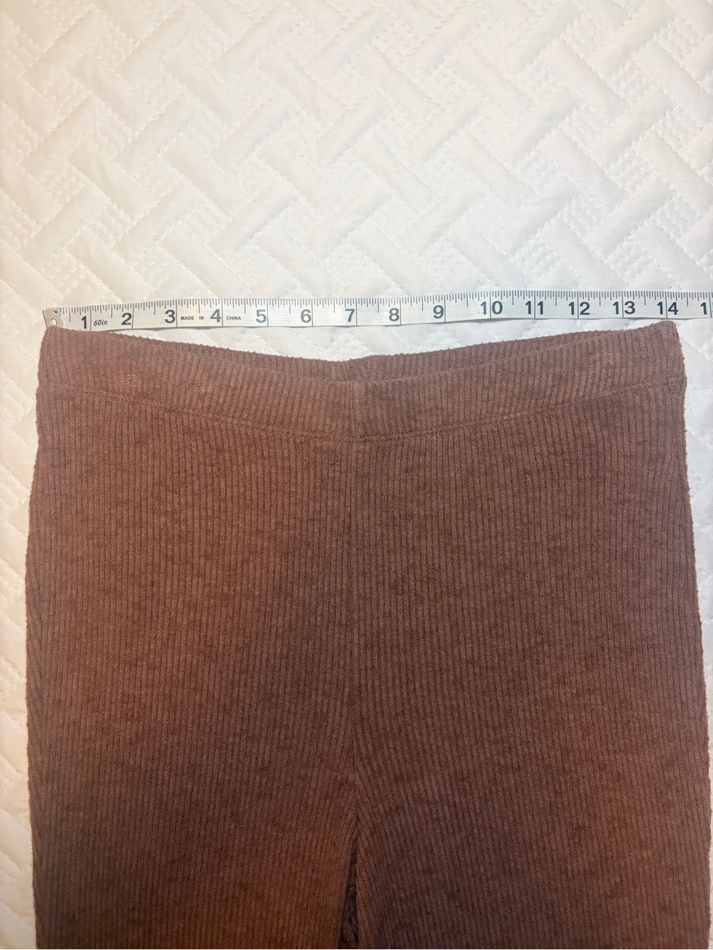 American Eagle Outfitters | Brown High-Waist Ribbed Knit Flare Lounge Pants - Picture 6 of 8